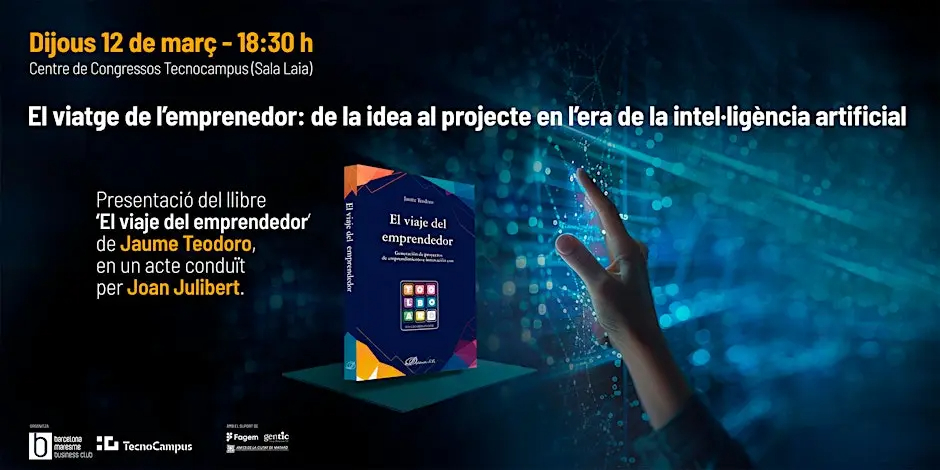 🔊 #ACTE · Presentació de llibre "El viatge de l’emprenedor"

Presentació del llibre recentment publicat “El viaje del emprendedor” a càrrec de Jaume Teodoro, i serà conduït pel periodista Joan Julibert.

📆 12-03
🕡 18.30h
📍 TCM (Mataró)

🎟 Inscripció:
eventbrite.es/e/entradas-el-…
