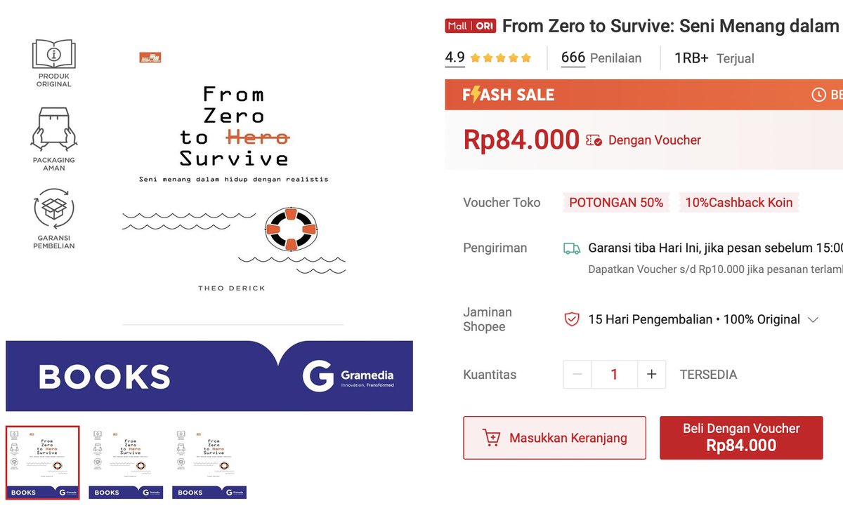From Zero to Survive: Seni Menang dalam Hidup dengan Realistis
Rp84.000

s.shopee.co.id/60MYTVEe8X