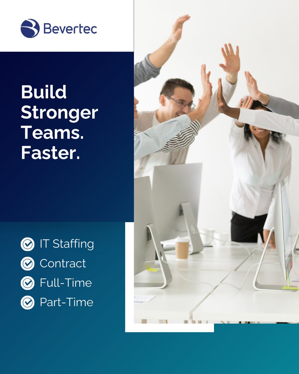 bevertec's tweet photo. Struggling to find top IT talent? Bevertec delivers vetted professionals for full-time, part-time, or contract roles—fast. Accelerate your tech projects with experts who fit your culture. Discover more: https://t.co/KDwuenuuRS #ITStaffing #Bevertec https://t.co/bGGAQBLOjE