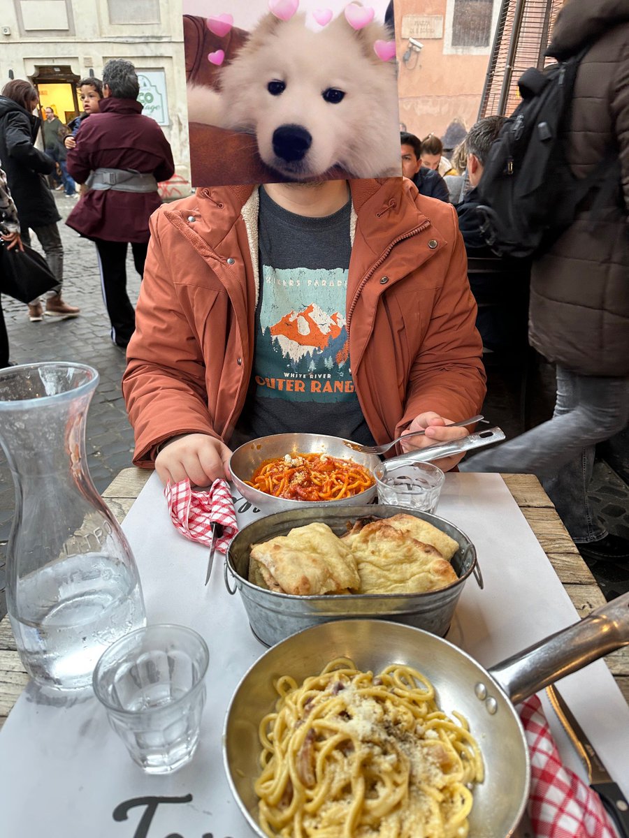PinkPuppyAxel's tweet photo. Rome day 1! 

Finding our hotel // Copious amounts of pasta in a cute little Roman district (Trastevere) // Exploring the gorgeous city views 🥰🥰

🩵🐶: @InmateJackson https://t.co/ucpRTIsQoa
