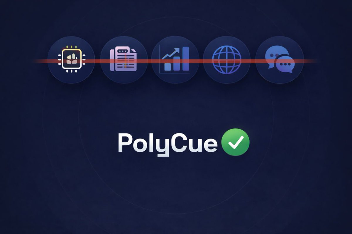 polycue_xyz's tweet photo. PolyCue - How It Works

PolyCue is an advanced trading system built for Polymarket that automatically analyzes events and generates structured trade decisions. 
The system aggregates data from 100+ sources, including AI models (ChatGPT, Claude, DeepSeek and others), major global news agencies, industry analytics platforms, online and offline media, primary reports and live information feeds. 
Instead of manually tracking headlines and interpreting breaking news, PolyCue performs deep multi-layered analysis automatically.

Core Logic: Analyzes events across multiple data layers, builds probabilistic scenarios, identifies optimal entry timing, manages risk dynamically, and reallocates capital after market resolution. 
The system combines probability modeling, liquidity analysis, and real-time information processing. The baseline statistical model targets 60 winning cycles out of 100 under standard market conditions.

Access: Fully browser-based, no installation required, full feature access before subscription, 3-day free trial available. Subscription pricing ranges from $499 to $799 per month depending on access level.

PolyCue is designed for structured, systematic trading on Polymarket. 🌐 https://t.co/6bi3P266is