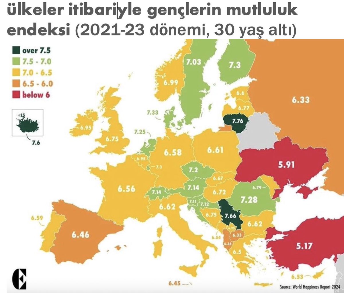 Oturup kalkıp bu tabloyu düşünmemiz gerekiyor.

(Kaynak: Dünya Mutluluk Raporu, 2024)