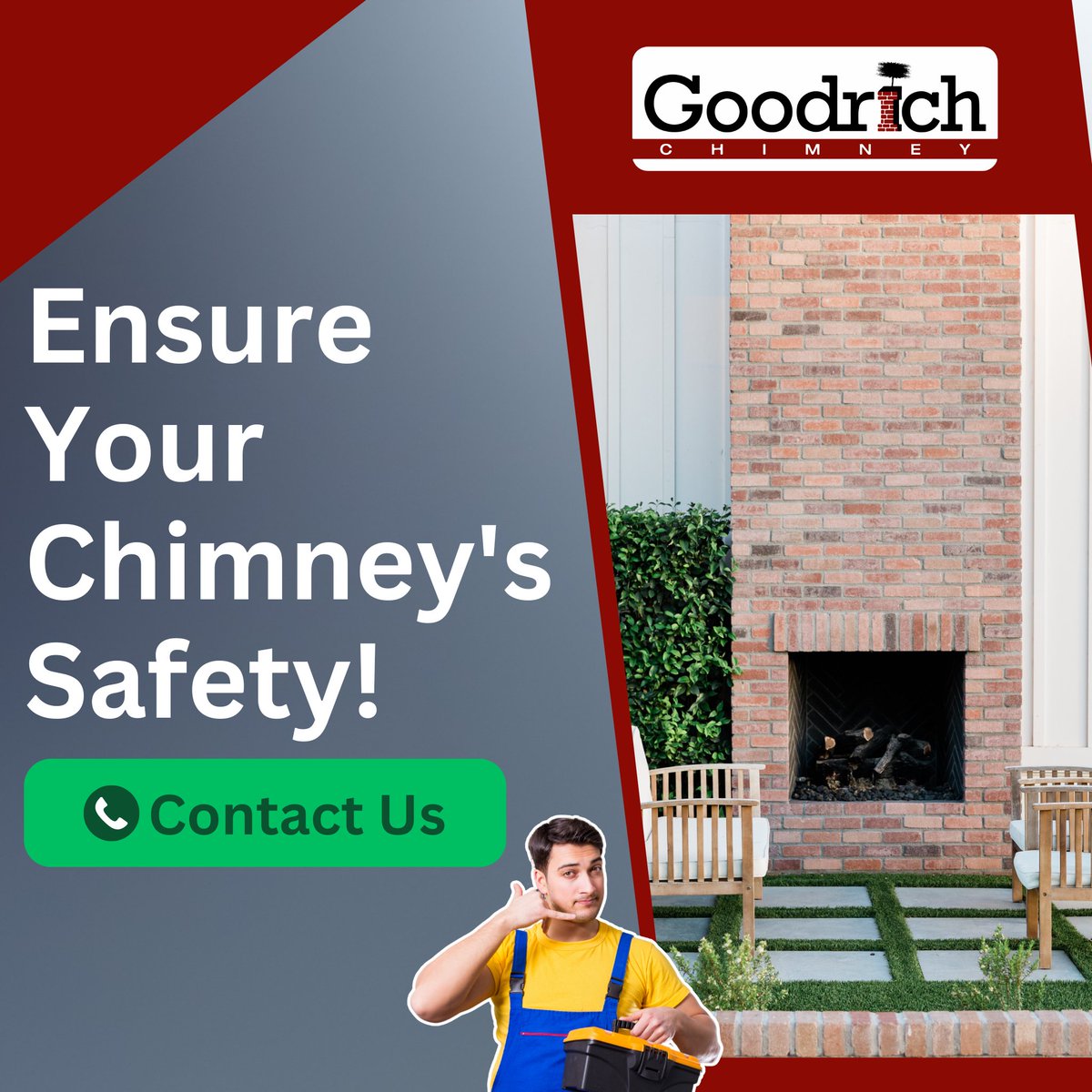 GoodrichChim's tweet image. Ensure your chimney’s safety with a professional inspection. Avoid blockages, moisture damage, and fire hazards. Keep your home safe and your fireplace working efficiently.

📞 303-233-1307
🌐 subsil.io/3MnElzo

#chimneysafety #chimneyinspection #goodrichchimney #homesafety