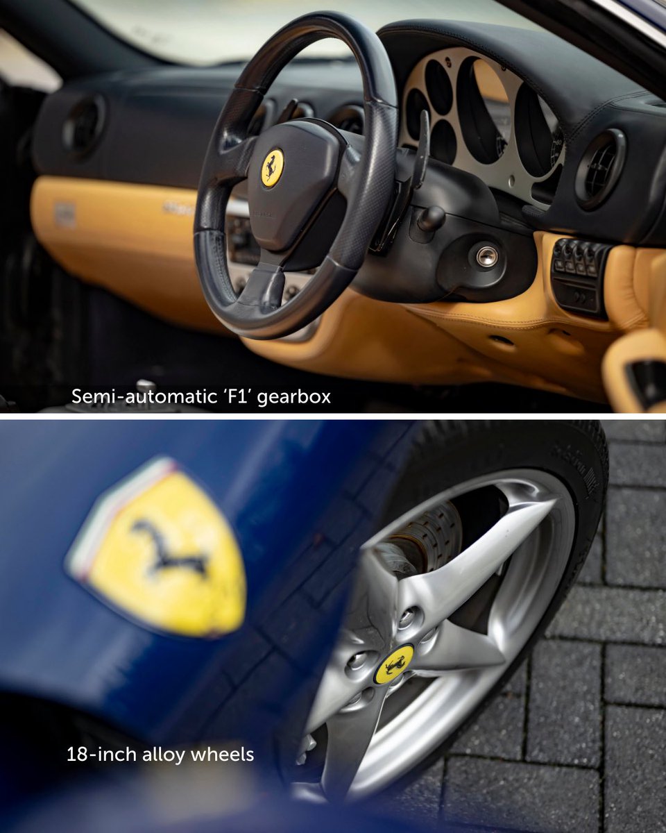_THE_MARKET_'s tweet photo. ⏳ LIVE NOW | TV star Mike Brewer’s former Ferrari 🐎

F1 gearbox and advisory-free MoT. 3.6-litre V8, 0–62mph in 4.5 secs, 180mph top speed.

An Italian thoroughbred you didn’t think you could afford.

🔗 BID NOW | https://t.co/9RSO5upItD https://t.co/YqmFb4OpOG