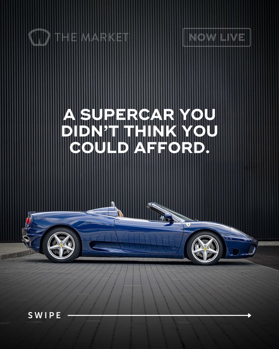 _THE_MARKET_'s tweet photo. ⏳ LIVE NOW | TV star Mike Brewer’s former Ferrari 🐎

F1 gearbox and advisory-free MoT. 3.6-litre V8, 0–62mph in 4.5 secs, 180mph top speed.

An Italian thoroughbred you didn’t think you could afford.

🔗 BID NOW | https://t.co/9RSO5upItD https://t.co/YqmFb4OpOG