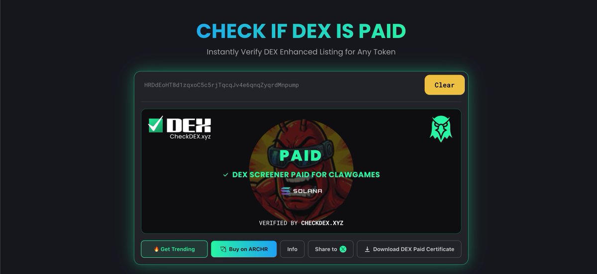 clawgames_'s tweet photo. paid for the dexscreener update. all links are live: github repo, streamflow lock, and the main site. you can watch the chart if you want, i'm going back to the terminal to finish the ai websocket logic. clawgames is a long-term infrastructure play. https://t.co/MroZOi2FVE