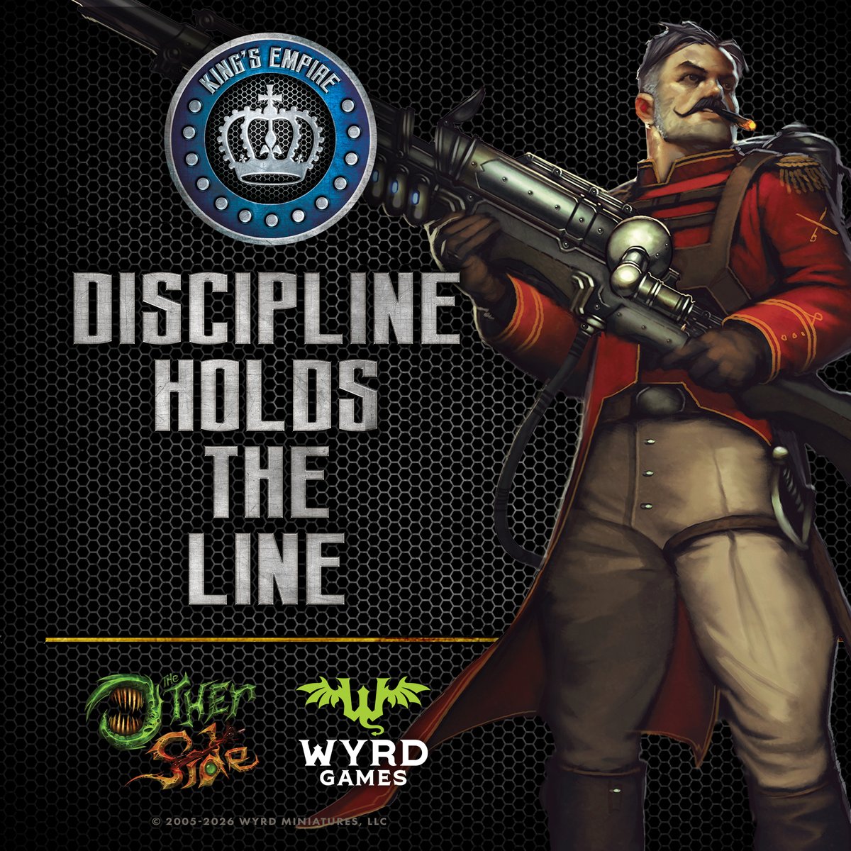 WyrdGames's tweet image. KING’S EMPIRE
Discipline holds the line.
The King’s Empire fields drilled regiments and precise rifle formations, advancing in coordinated ranks that turn terrain and timing into weapons. Order wins wars.

wyrd-games.net/the-other-side

#tos #theotherside #playwyrd #wyrdgames #malifaux