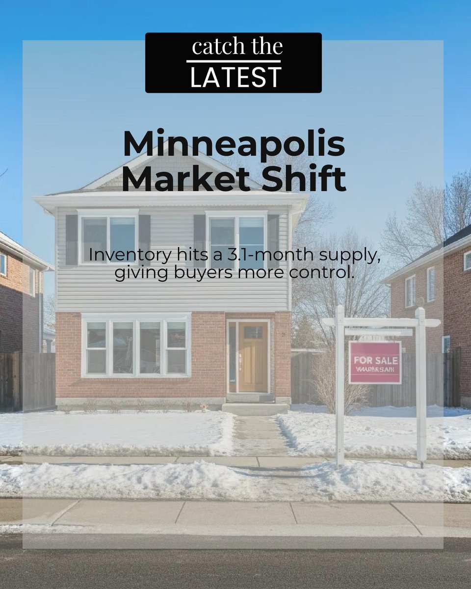 AlekPloetz's tweet photo. Minneapolis inventory has hit a 3.1-month supply, shifting the market in your favor. 

You can now negotiate for closing cost credits or rate buydowns. 🏠

Curious about your options? DM me. https://t.co/doC5W8Z6HE