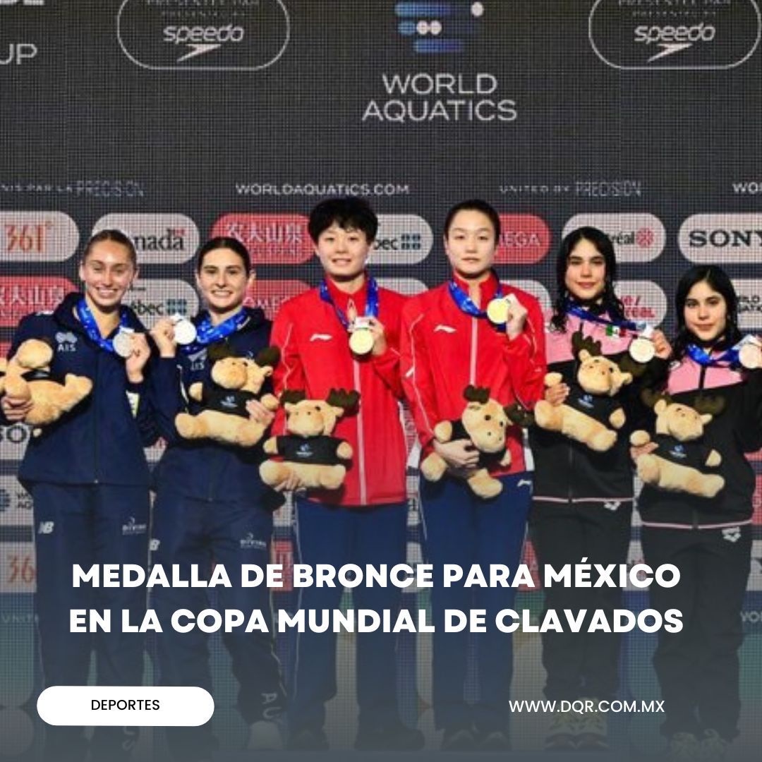 Medalla de bronce para México 
En la Copa Mundial de Clavados 

En medio de la especulación sobre lo que pasará con el evento de la Copa Mundial de Clavados programado para celebrarse en Jalisco, la delegación mexicana sumó una medalla más en Montreal.