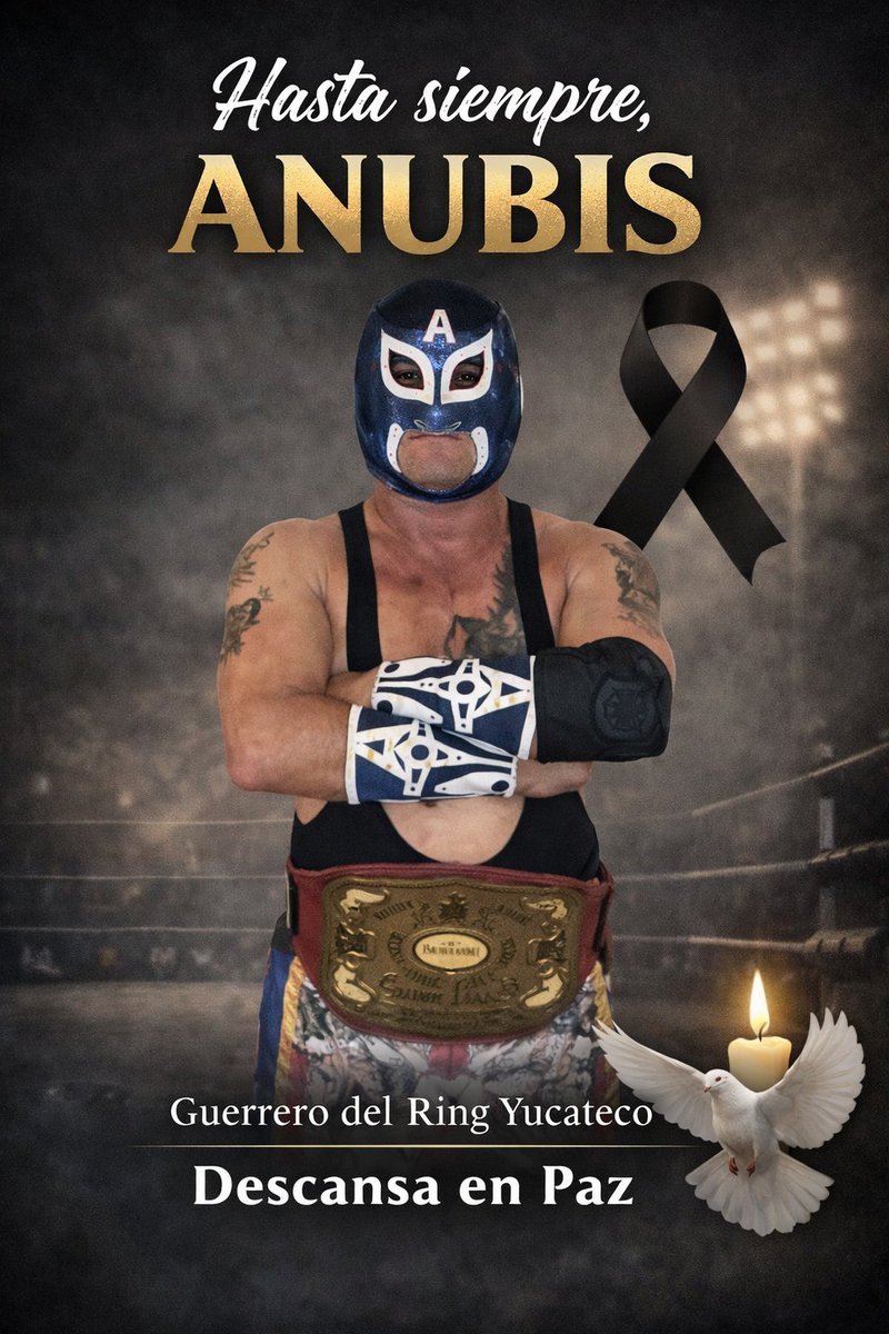 cuentade3mid's tweet photo. Hoy el ring se queda en silencio…
Anubis parte dejando historia, respeto y corazón en cada lucha.
Un verdadero guerrero que representó con orgullo a la lucha libre yucateca.
Tu máscara y tu legado vivirán por siempre.
Q.E.P.D. https://t.co/wT7MmBmmMY
