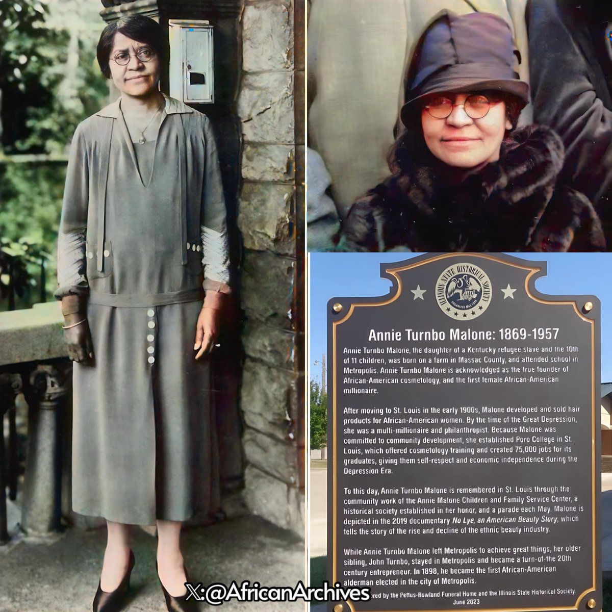 Annie Minerva Turnbo Malone was the first Black, female millionaire with a reported $14 million in assets, generated from her beauty and cosmetics company in 1920. She employed Madame C.J Walker! Annie Malone was a chemist entrepreneur, philanthropist, educator and lived up until