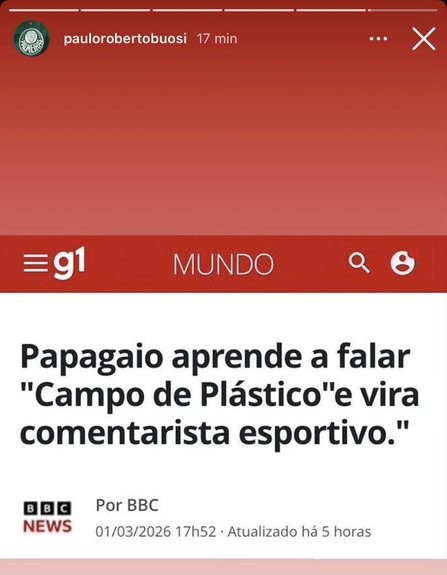 Paulo Buosi, Vice-presidente do Palmeiras, em seu Instagram.

📷Divulgação