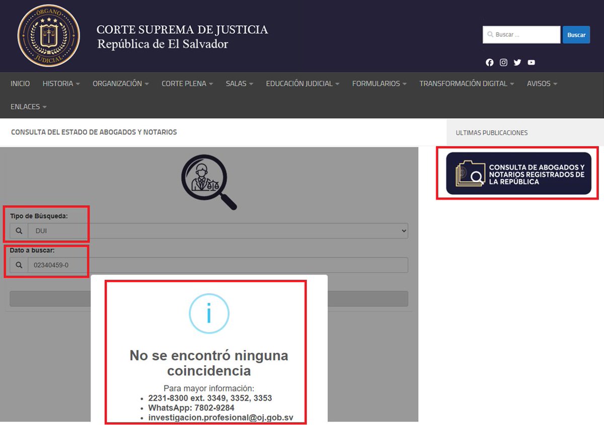 INFERNO_sv's tweet photo. A parte de delincuente, La Corte Suprema de Justicia "no sabe" quien es esta maitra vulgar debido a que no aparece en sus registros como abogada. Delitos:  EJERCICIO ILEGAL Y ESTAFA, INTRUSISMO PROFESIONAL, y si anda enseñando título falso agréguenle FALSEDAD MATERIAL😬 https://t.co/gTlsGQekuJ