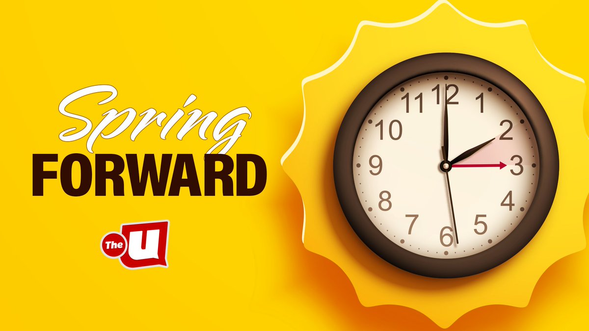 wciu's tweet image. It's that time of year again! Daylight Savings Time begins tomorrow, March 8, so don't forget to move your clocks up an hour!⏰🌻 #DaylightSavings #SpringForward