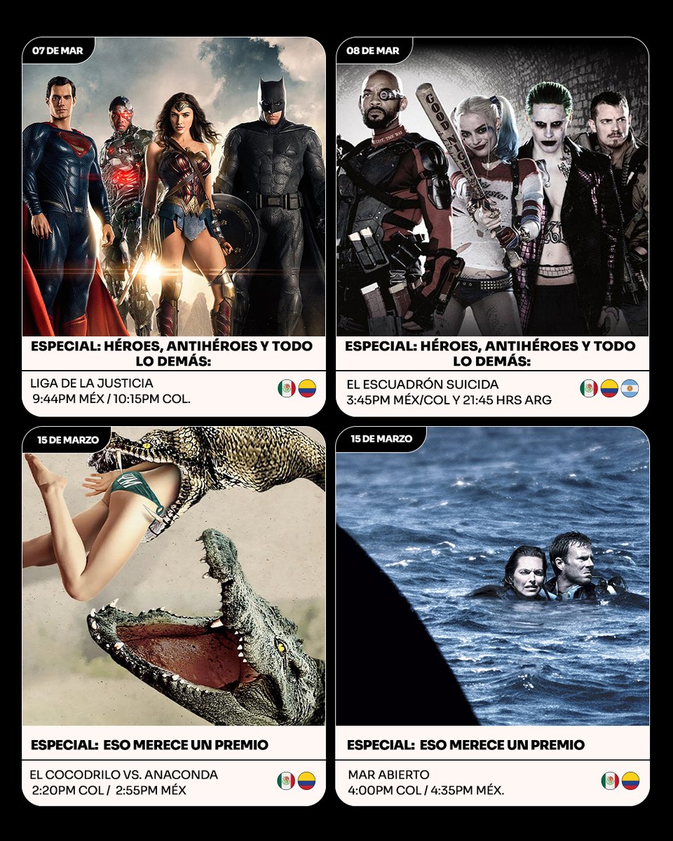 SonyChannelLA's tweet image. Nuevo mes, nuevas razones para quedarte en casa con nosotros. Marzo viene cargado de acción, drama e historias que se vuelven tus favoritas. Dale un vistazo a la cartelera y dinos cuál no te vas a perder. 😎🍿

#PelisenSonyChannel #QuéVer #Películas