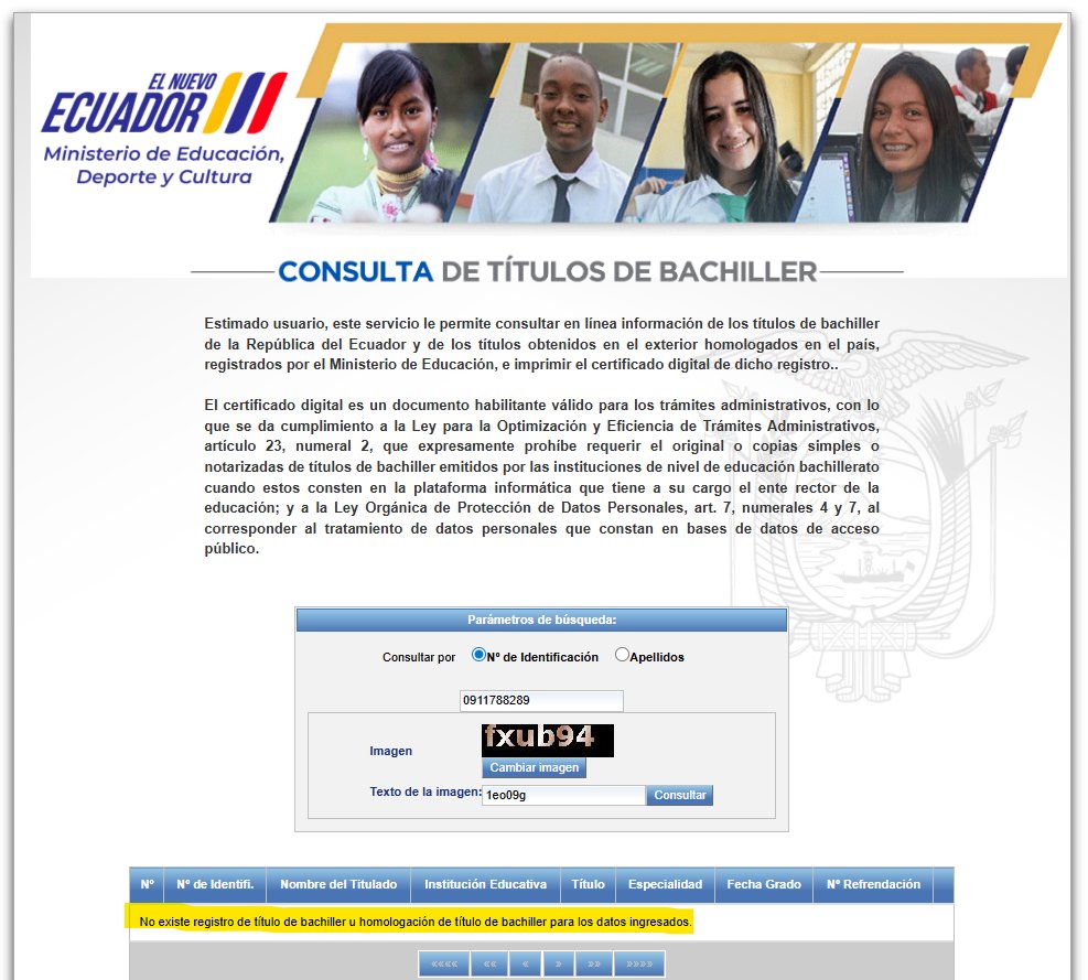 AAA

Lo que faltaba: el compa <a href="/aquilesalvarez/">Aquiles Alvarez Henriques</a> no tiene título de bachiller registrado.

Sea usted el juez comprobando en servicios.educacion.gob.ec/titulacion25-w… 

En Ecuador todo, y en Loja, muchos compañeros se graduaron sin compañeritos; otros compas de Quevedo se graduaron, en la <a href="/UNLoficial/">Universidad Nacional de Loja</a>,