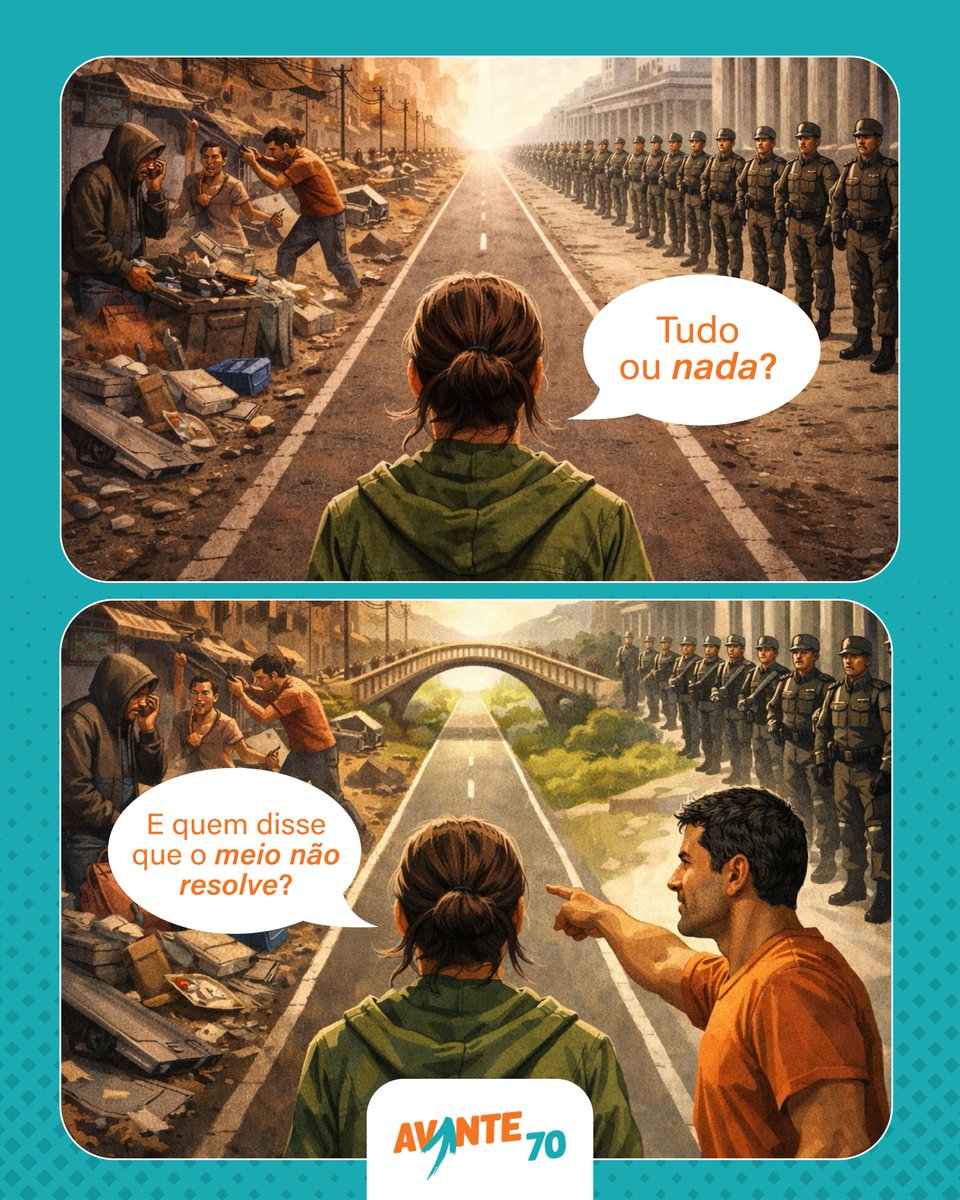Nem tudo precisa ser extremo.
Entre o caos e a rigidez, existe o caminho do diálogo, do equilíbrio e da construção.
Resolver também é saber ouvir, ponderar e avançar.
Porque o meio não é indecisão, é responsabilidade.
Vem ser AVANTE! Filie-se!

#AvanteBrasil #PartidoAvante