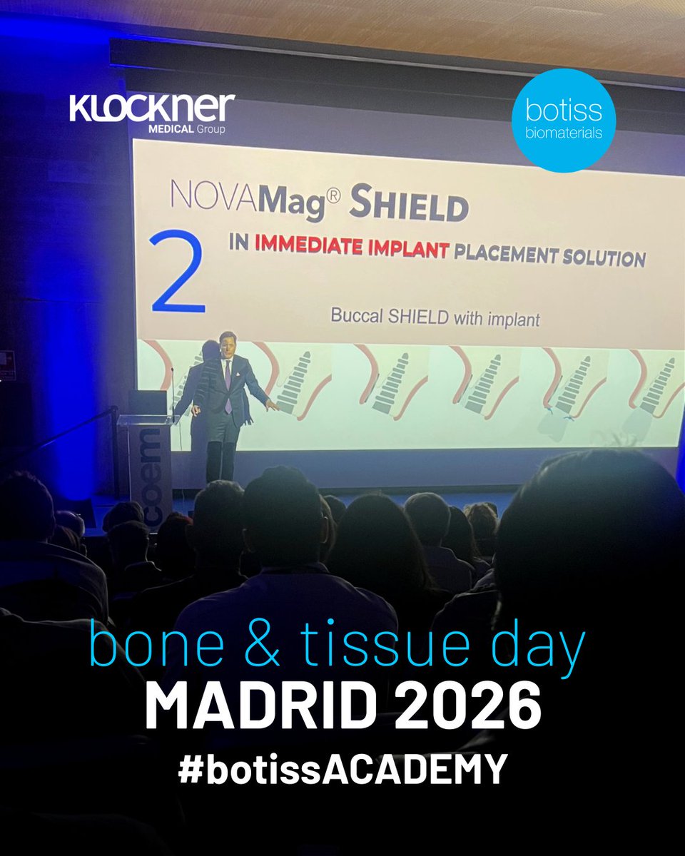 BotissB's tweet image. Throwback to an inspiring Bone &amp;amp; Tissue Day in Madrid 🇪🇸✨ Together with Klockner, we welcomed 500+ participants for a full day of scientific exchange in bone and tissue regeneration, including an interactive “Tabanella Day” on NOVAMag® SHIELD. Thank you all! 

#botiss #Klockner