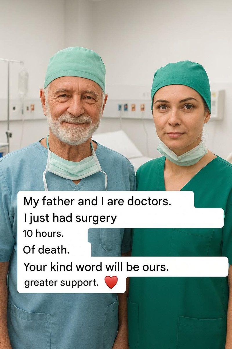 My father and I are doctors. Today we stood side by side for a 10-hour surgery, fighting for a life. Moments like these remind us why we chose this profession. Your kind words mean everything ❤️