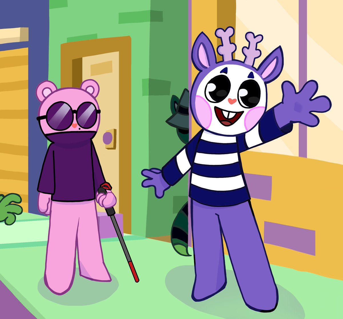 Lansky610589671's tweet photo. El mejor tour que nunca verás 🗺️❌
(Me encanta la interacción de estos dos 😭💖)
#happytreefriends #HTF #Mime #Mole #HTFanart https://t.co/H7RT585yDL