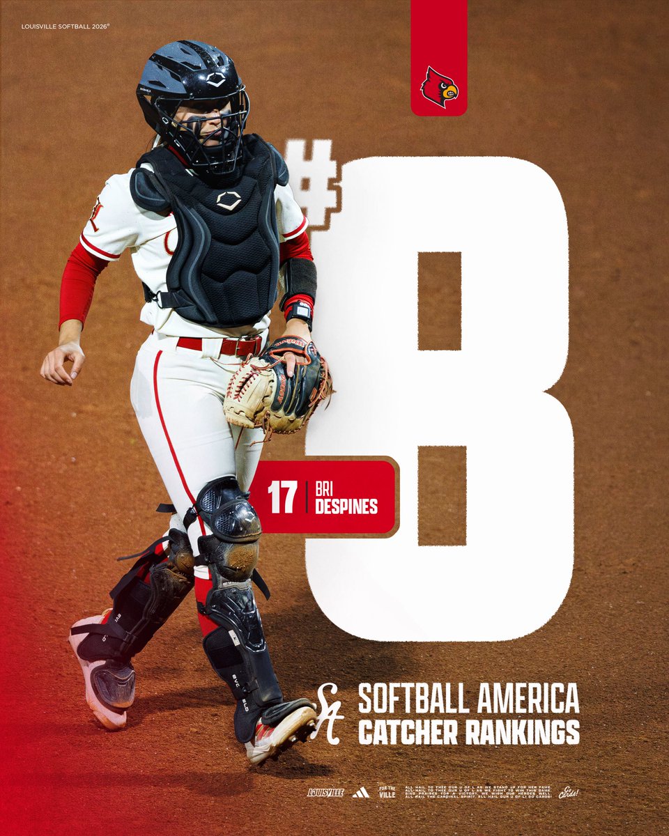 LouisvilleSB's tweet photo. One of the best in the country. 

@bridespines04 comes in at No. 8 in @SoftbalAmerica’s monthly position rankings 🤩

#GoCards https://t.co/UGkSJLfD6z