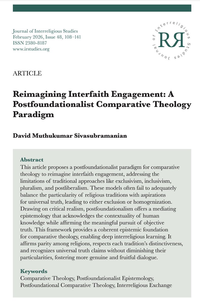 Journal of Interreligious Studies tweet media