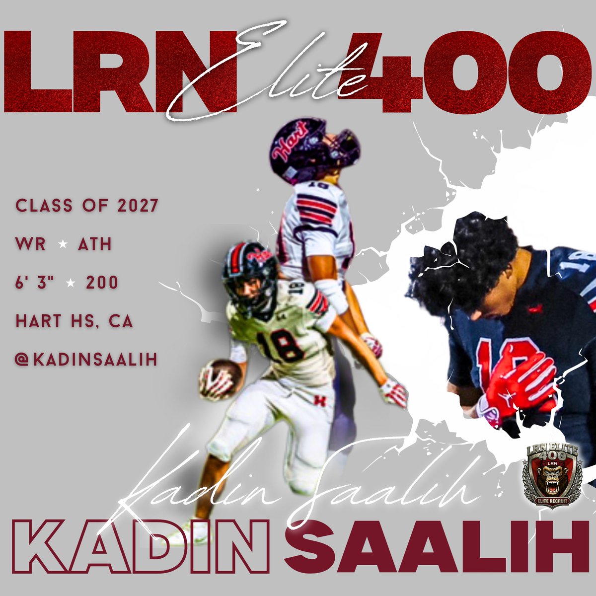 Welcome to the #LRNElite400   

2027 WR/ATH - <a href="/KadinSaalih/">Kadin Saalih</a> 

An athletic, playmaking WR who won't be outworked. 

Speed and size in one. Ready for the next opportunity!

We are excited to support him through his recruiting journey!  

#CollegeFootballRecruiting #Classof2027
