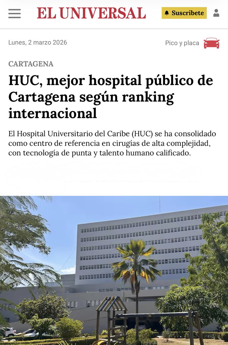 Orgullosos de nuestro Hospital Universitario. Es nuestra prioridad seguir mejorándolo para que sea un referente nacional. 

Lo que hemos logrado:

🔹Supersalud levantó medidas especiales de vigilancia.
🔹Entregamos el Área de Estomatología. 
🔹Inauguramos el piso 8 completamente