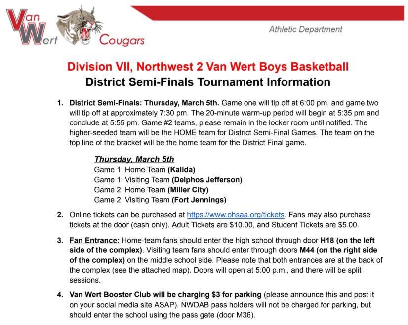 FJHS_Basketball's tweet photo. We play this Thursday, March 5, 7:30 pm @ Van Wert Gymnasium against Miller City. Details attached.

Tickets available at https://t.co/bkAXAJcwtx or at the door.

Everyone wear your black and come support the boys!! https://t.co/EDpjeRxw4j