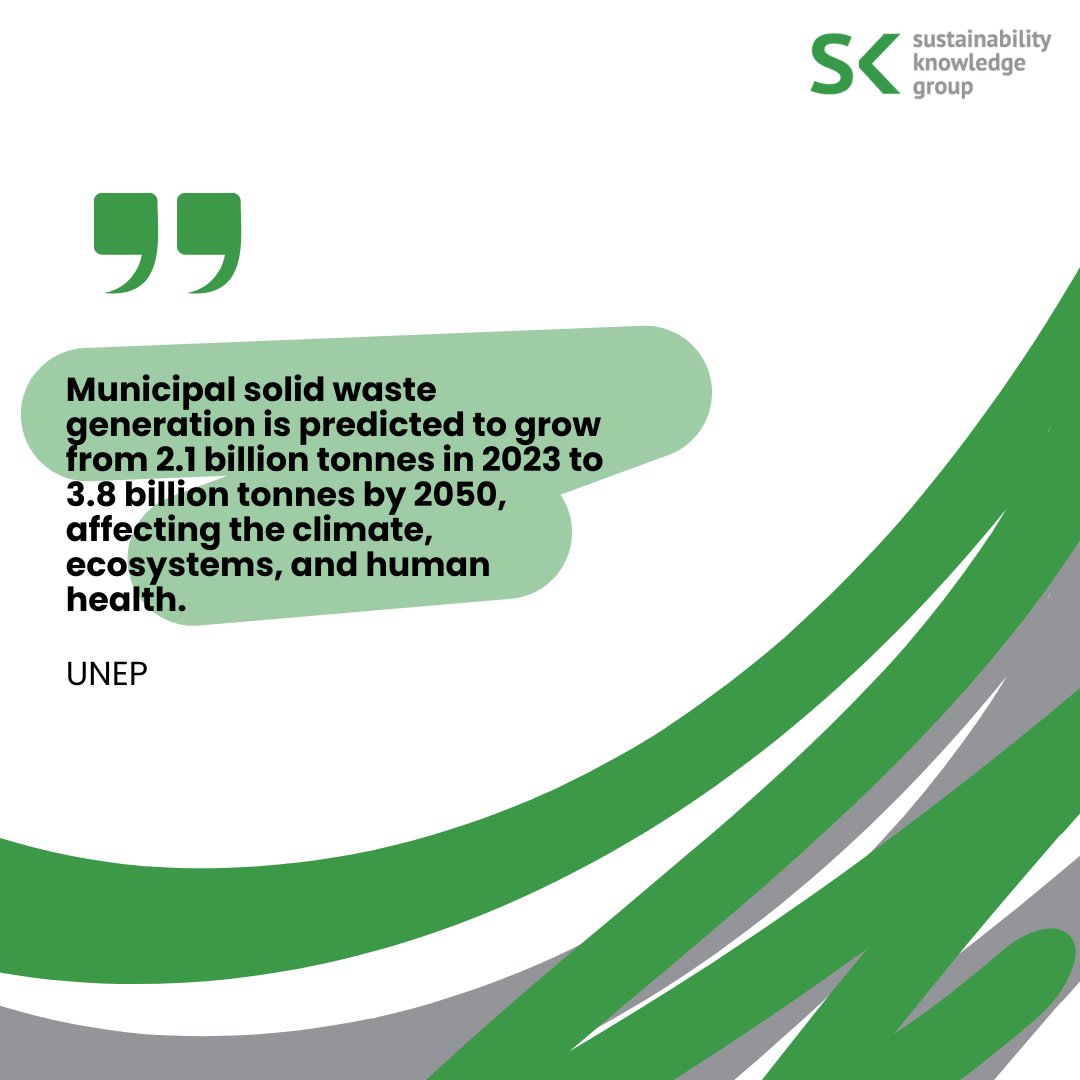 SKnowledgeGroup's tweet photo. Growing levels of municipal waste are putting increasing pressure on our climate, ecosystems, &amp; public health. Reducing waste isn’t just an environmental action—it’s a responsibility we all share. 
#ZeroWaste #Sustainability #WasteReduction https://t.co/QgO0BHX0Ga
