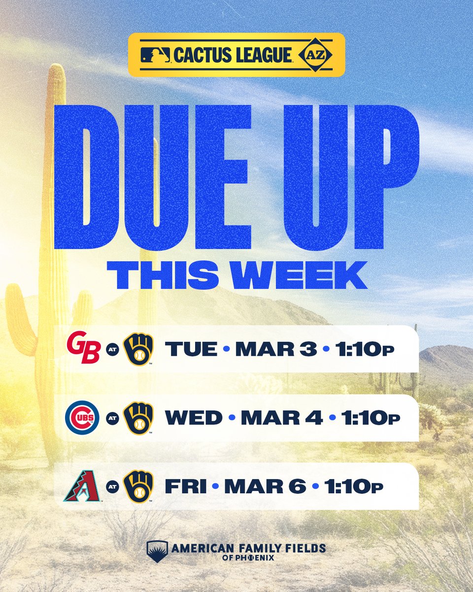 AmFamFieldsPHX's tweet photo. See you there, Brew Crew! https://t.co/yVEaex3RdL