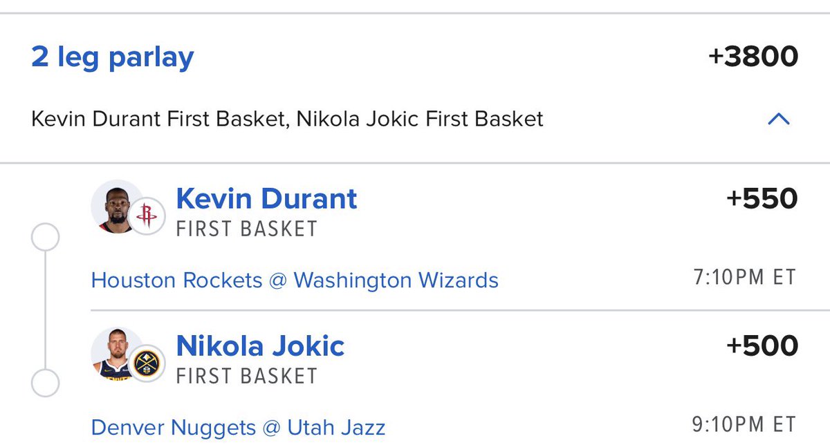 Zeus_Analytics's tweet photo. NBA First Basket Parlay⚡️⚡️

Let’s Cash Early This Week😤

Hit The Like Button If Tailing💙 https://t.co/ZlO0LIwcvr