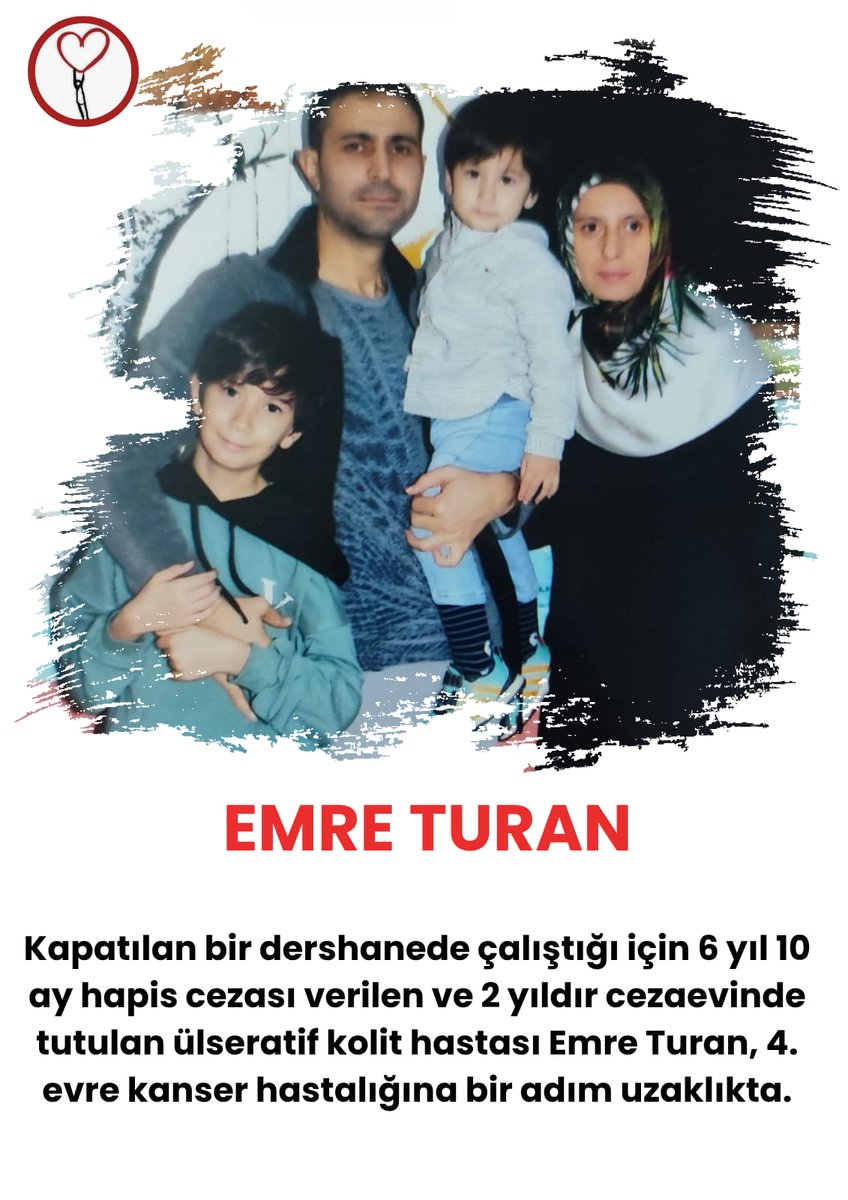 TEK SUÇU DERSHANEDE ÇALIŞMAK❗️

Kapatılan bir dershanede çalıştığı için 6 yıl 10 ay hapis cezası verilen ve 2,5 yıldır cezaevinde tutulan ülseratif kolit hastası Emre Turan, neden tahliye edilmiyor <a href="/adalet_bakanlik/">T.C. Adalet Bakanlığı</a>
​#KHKlınınSesiniDuyanVarMı 
#Daktilock
#Konkordatoİstismarı
