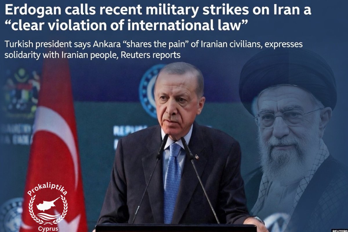 «Σαφή παραβίαση του Διεθνούς Δικαίου» χαρακτήρισε ο Recep Tayyip Erdoğan – γνωστός υπερασπιστής της πανανθρώπινης νομιμότητας και αξιόπιστος σύμμαχος ΗΠΑ και ΝΑΤΟ – την επίθεση κατά του Ιράν.

Η ειρωνεία μόλις έκανε hari-kiri... 💀 reuters.com/world/middle-e…
