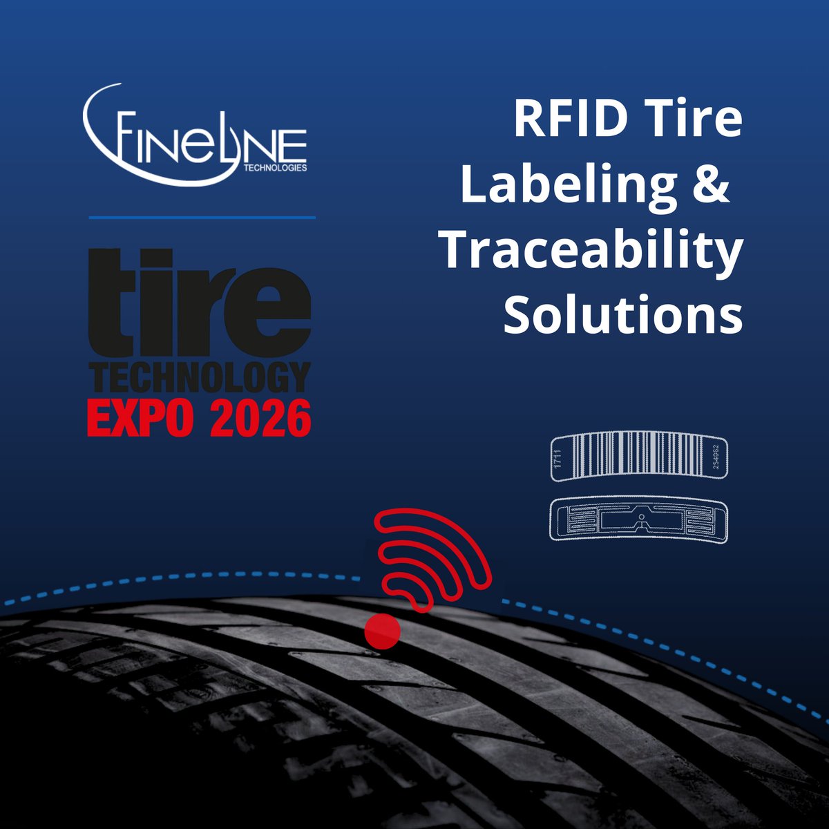 fastestTagsEver's tweet photo. FineLine Technologies will be attending @TiretechEXPO 2026, where we’re looking forward to discussing how RFID tire bead labels are enabling the next generation of smart, connected tires.

#TireTechExpo #RFID #SmartTire #ConnectedTires https://t.co/AJqbnpvsux
