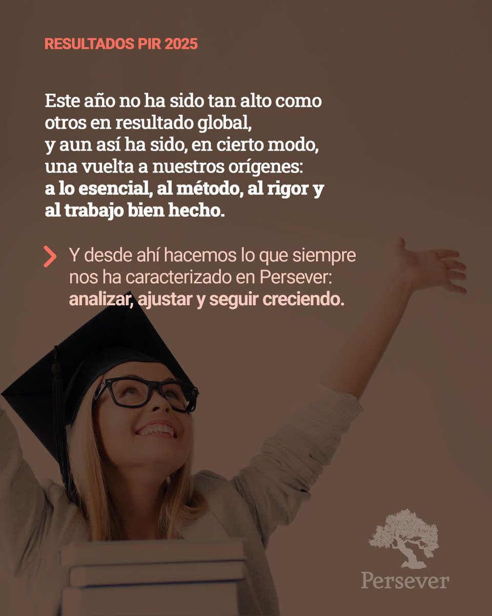 PerseverPIR's tweet photo. Hoy compartimos resultados con dos ideas claras: orgullo y filosofía Persever. 🤍
Este año, 15 de nuestros 139 alumnos han conseguido plaza PIR. Enhorabuena de corazón. Y además nos quedamos con hitos que hablan del nivel de trabajo:
+ 🧵👇
#Persever #psicologíaclínica #PIR https://t.co/4gcSBbuQ6M