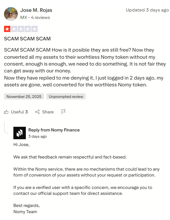 Cryptonomy & Nomy Finance Scam tweet media