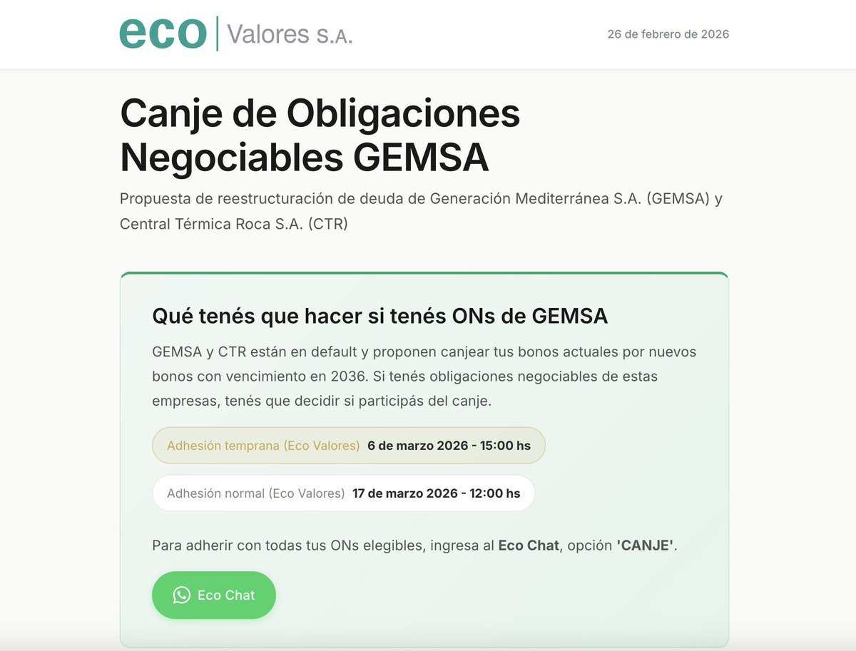 ECO Valores S.A. tweet media