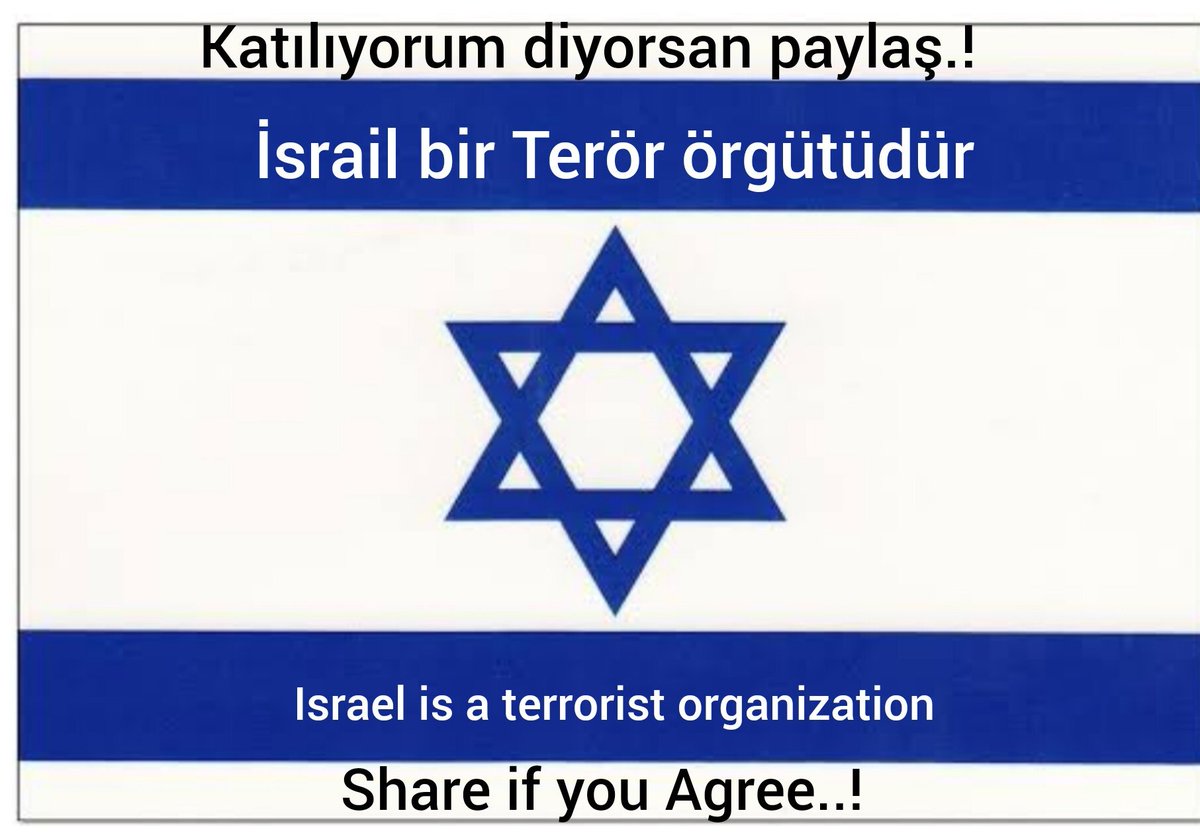 Katılıyorum.
İsrail bir Terör örgütüdür.

Agree
#Israel is a terrorist organization

Katılıyorsan Alıntıla paylaş..
