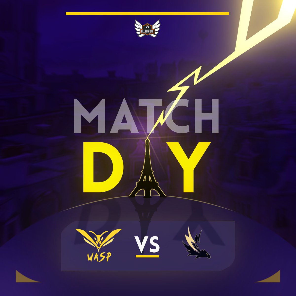 ⚔️ CINQUIÈME MATCH DE CDF
<a href="/PlayAllForOneFR/">Overwatch AllForOne France</a>

CE SOIR 💥 ! 
Nos guêpes🐝partent affronter la <a href="/LightningPrjct/">Lightning Project</a> à  21h00 

 #GOWASP #OAFO2026 #Esport #Overwatch2
