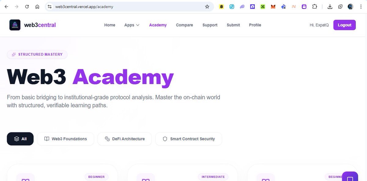 ExpatQ3's tweet photo. High valued web3 courses will be available on @_Web3Central in the coming days.

Stay ahead of others by signing up now.

Visit: https://t.co/ZUabQe7tBH https://t.co/WxFhvXqRjJ