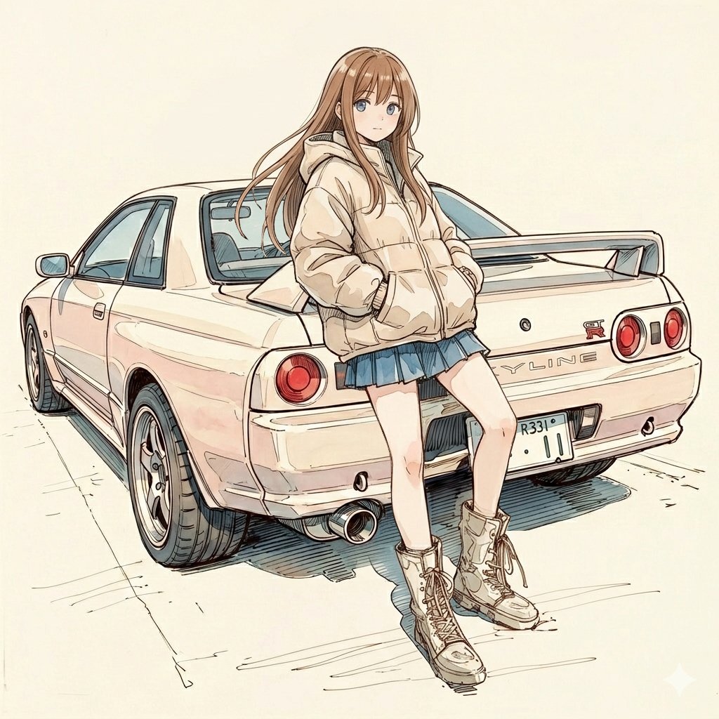 「R32 SKY LINE」|黒猫さん🐈‍⬛のイラスト