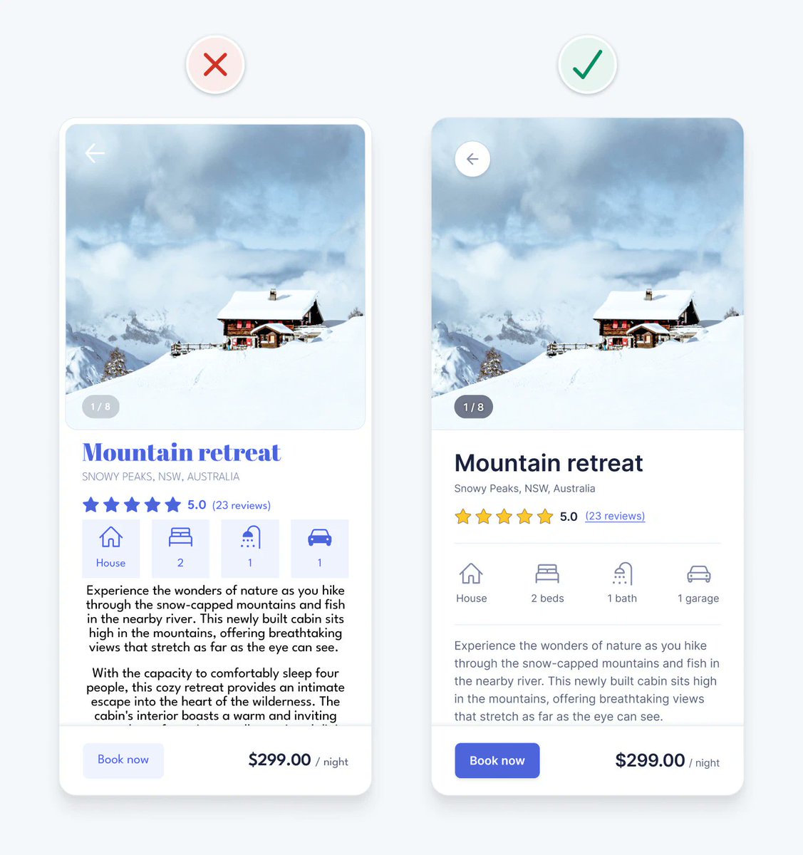 Alexify_UI's tweet photo. Design is mostly subtraction. ✂️

​Left vs. Right:

❌ Noise &amp; clutter.
✅ Clarity &amp; whitespace.

​The secret to a high-converting UI? Removing the distractions.
​What do you think about this redesign? 👇

​#UX #UIDesign https://t.co/8Tjl4LA0gU