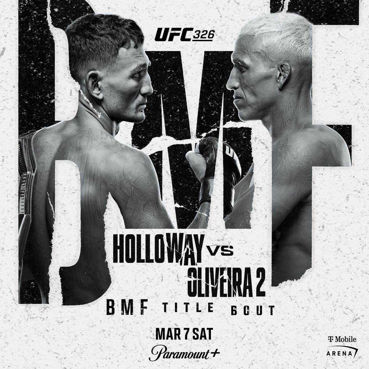 ufc's tweet photo. Two of UFC's baddest will battle it out this weekend for the BMF title |  UFC 326: Holloway vs Oliveira | Tune In the Saturday

Exclusively on Paramount +
