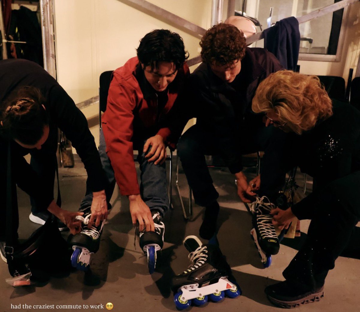 New photos of Hudson Williams and Connor Storrie backstage at SNL (by.aikaflores via Instagram)