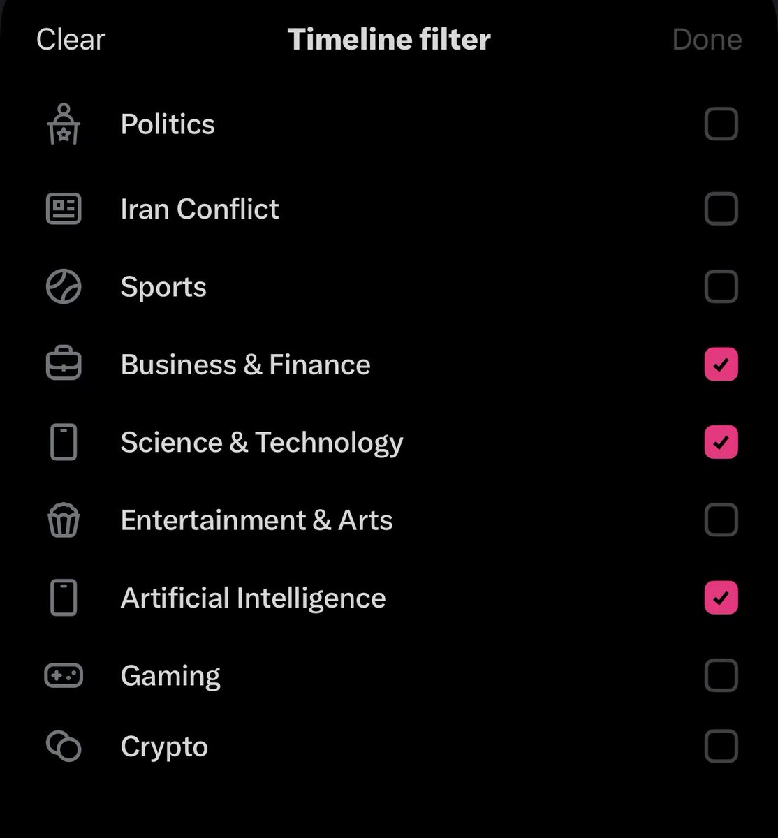 Yes! Love the idea of limiting the content I see in my feed.