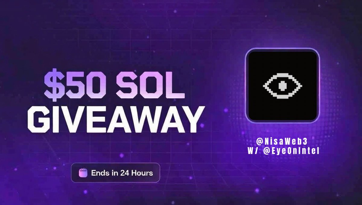 — 𝗚𝗜𝗩𝗘𝗔𝗪𝗔𝗬 🔮✨

▪️ We’re 𝗴𝗶𝘃𝗶𝗻𝗴 𝗮𝘄𝗮𝘆 $50 in $USDT to 2 winners! 

1️⃣ RT and Like
2️⃣ Follow me and <a href="/EyeOnIntel/">EyeOnIntel</a> 
3️⃣ RT and Like 3 – 4 of their recent posts

Ends in 24 Hours ⏱️ AD - Sponsored