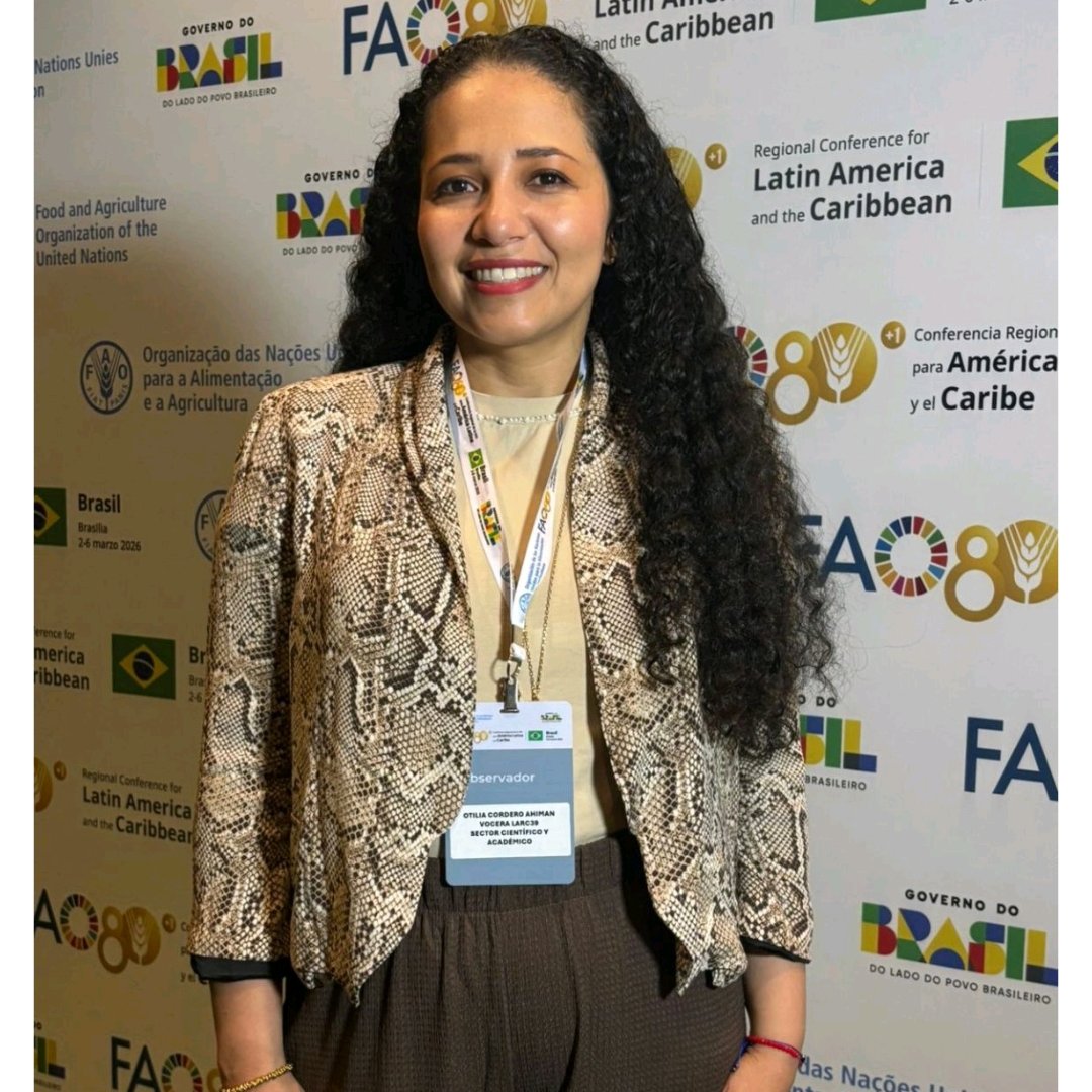🌟Esta semana nuestra investigadora <a href="/OVCorderoAhiman/">Otilia Vanessa Cordero Ahiman</a> participa como vocera del Sector Científico en la #LARC39 de <a href="/FAOAmericas/">FAO Américas</a> 🇧🇷📍, representando a nuestra red #UniversidadesContraElHambre 

 ¡Por la ciencia, evidencia e innovación!

Nos apoyan <a href="/AECID_es/">AECID</a> <a href="/AMEXCID/">AMEXCID</a> <a href="/FAOBrasilCoop/">CooperaciónBrasilFAO</a>