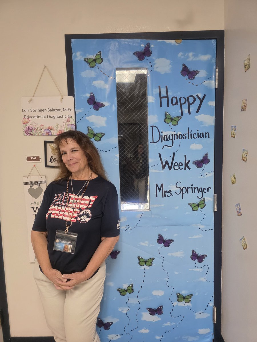 KWright_BMES's tweet photo. Happy Diagnostician Week Mrs. Springer butterfly 🦋.  Thank you for all you do for our Patriots. #Patriotpride #ALLIN #Teamwork https://t.co/YZEcqj3Pus