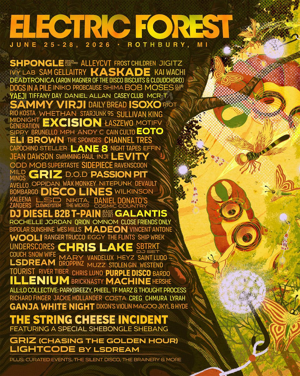 TheFestiveOwl's tweet photo. Electric Forest reveals 2026 additions and phase two artists: Lane 8, Galantis, EOTO + more. https://t.co/jqMHqv9lls
